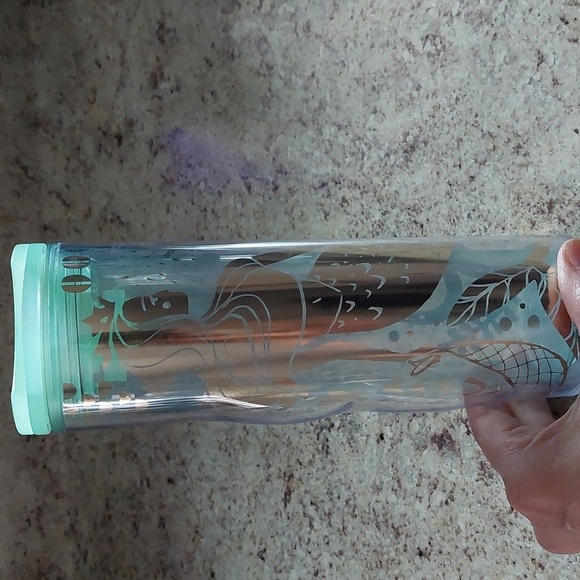 Golden Siren Mermaid Starbucks 2019 Acrylic Cold Cup Tumbler 16 Oz - Picture 1 of 4